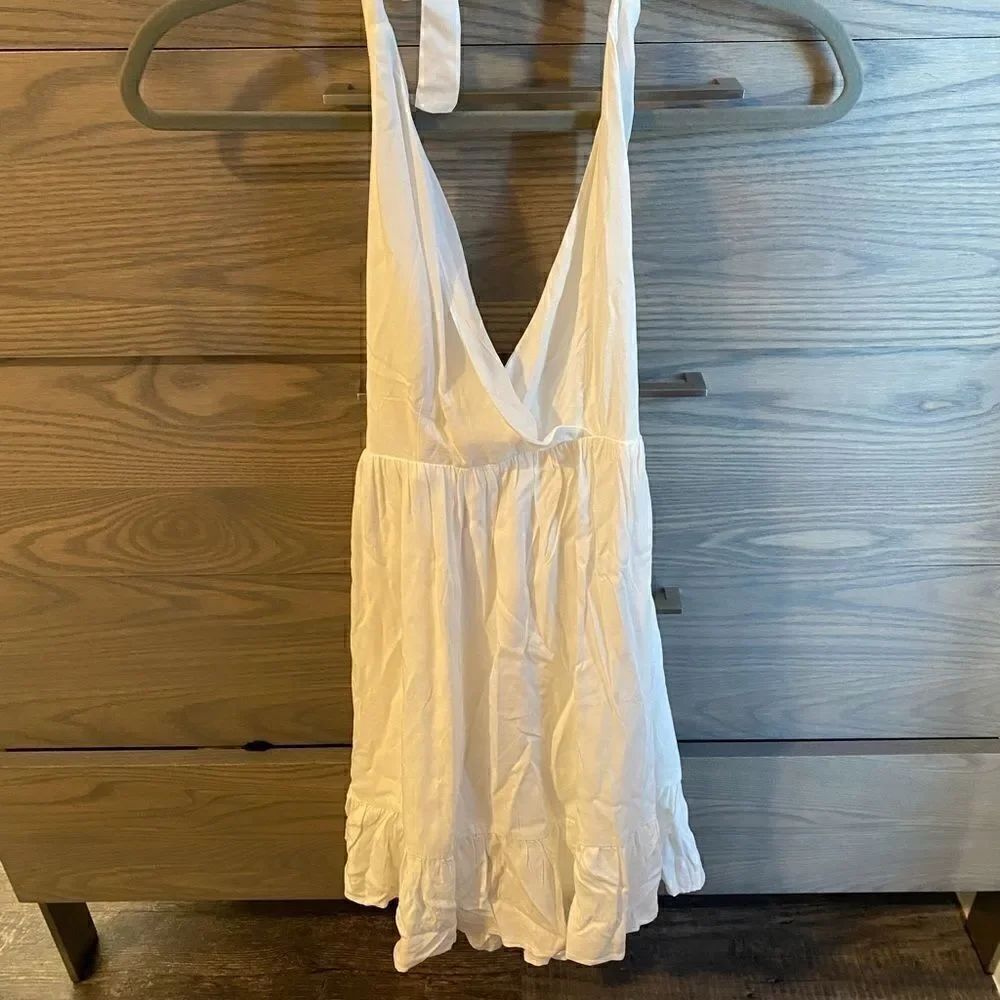 [shein] Flowy white halter Black dress brand new without tags